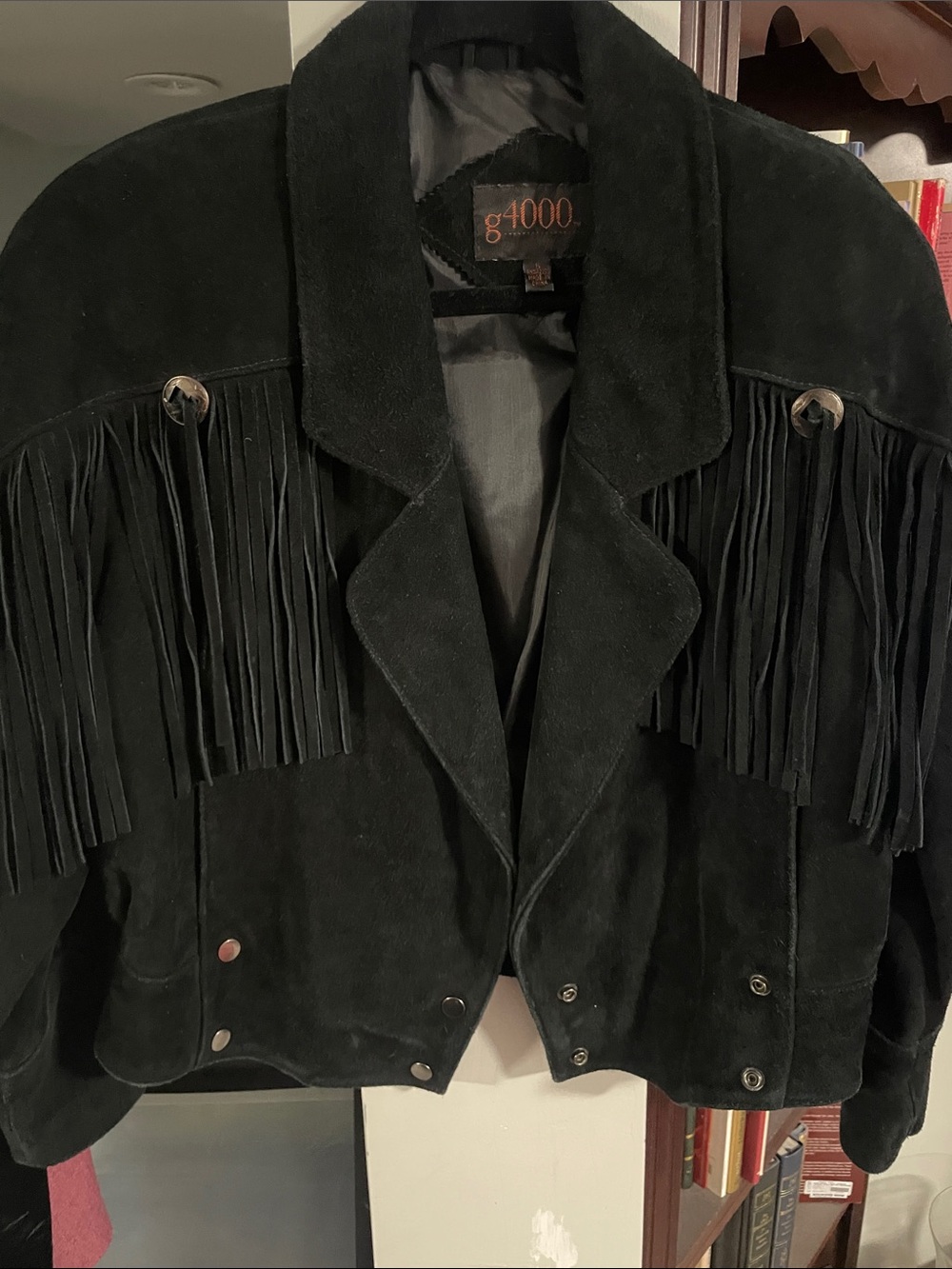Women's Black Suede Fringe Leather Jacket